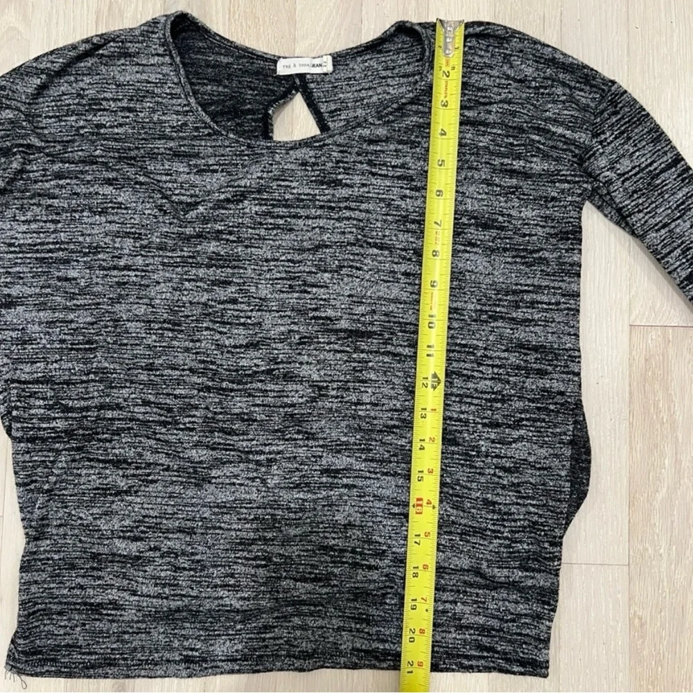 rag & bone Mia Knit Long Sleeve Tee  Heather Grey Women's Size S/P